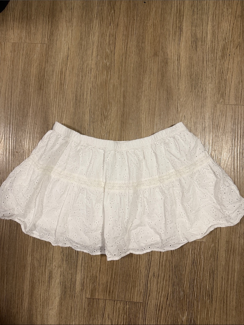 Abound White Eyelet Tiered Mini Skirt XL